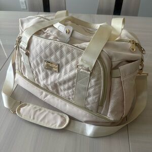 Weitars Quilted Diaper Bag Travel Bag Duffle Tote Cream Large Baby Storage Bag